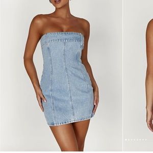 Meshki Teddi Denim Mini Dress NWT size S